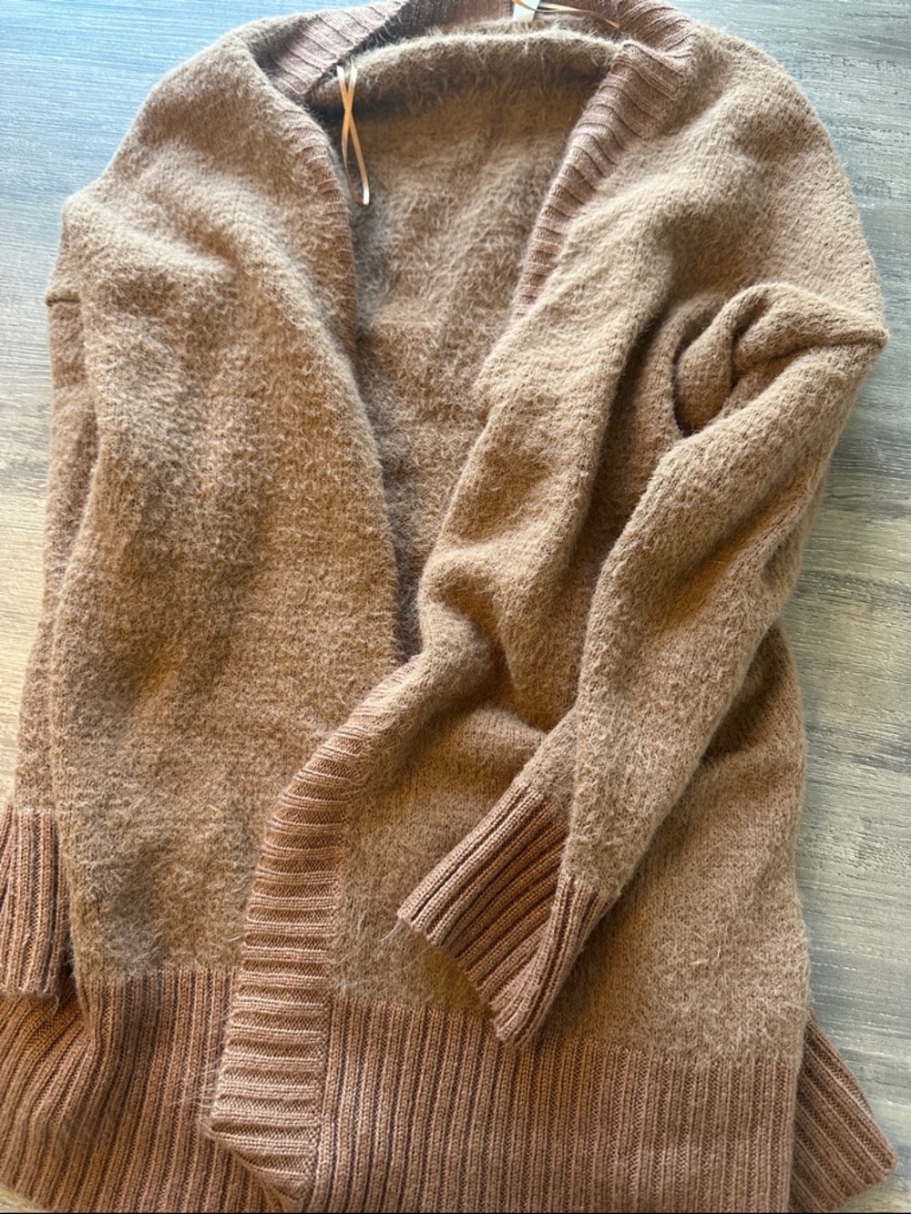 debut Soft Brown Open-Front Cardigan Sweater